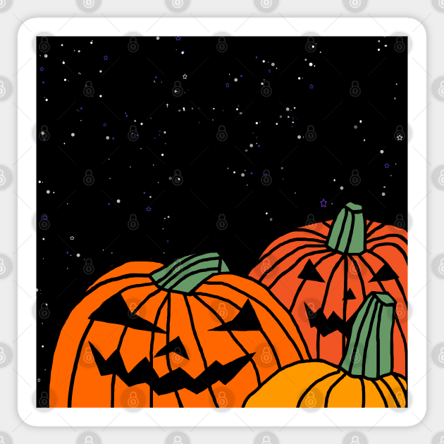 Spooky Pumpkins Late Night Halloween Horror Sticker by ellenhenryart